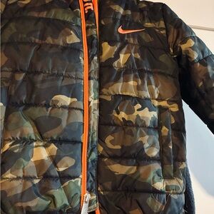 Nike Camo Jacket with Bright Orange Lining